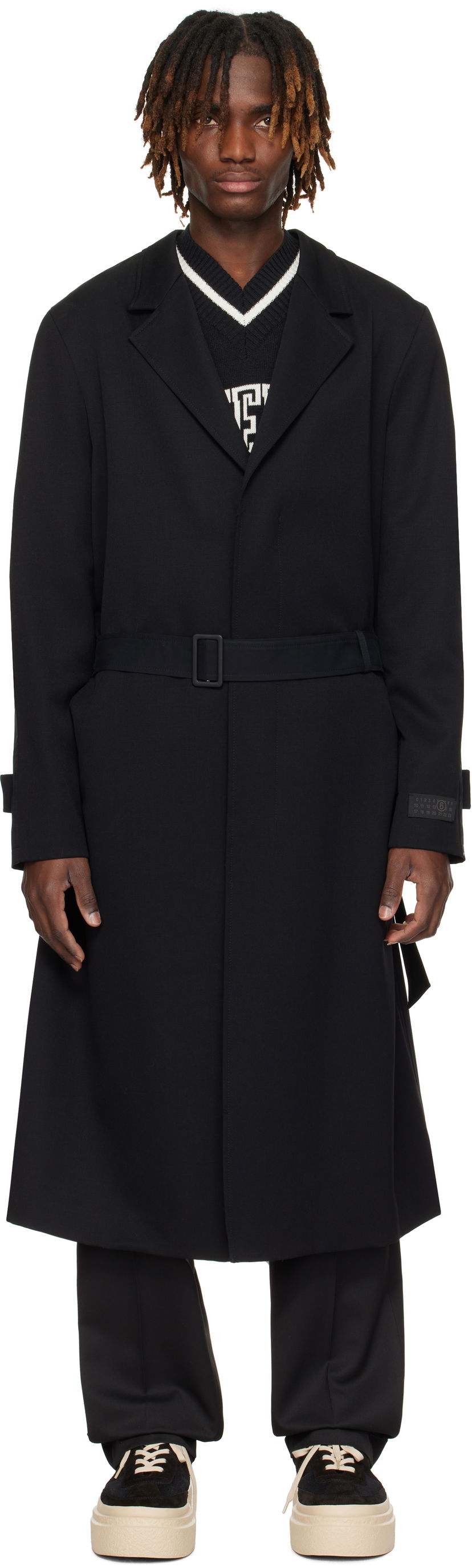 Frakker Maison Margiela MM6 Maison Margiela Wool & Cotton Gabardine Trench Coat Sort | SH0AA0009 MTN039