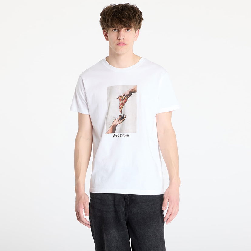 T-shirt Urban Classics Urban Classics God Given Pizza Graphic Tee Hvid | MT1575-00220