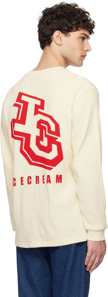 Sweater BBC IceCream ICECREAM Waffle Long Sleeve T-Shirt with Logo Beige | IC24454, 2