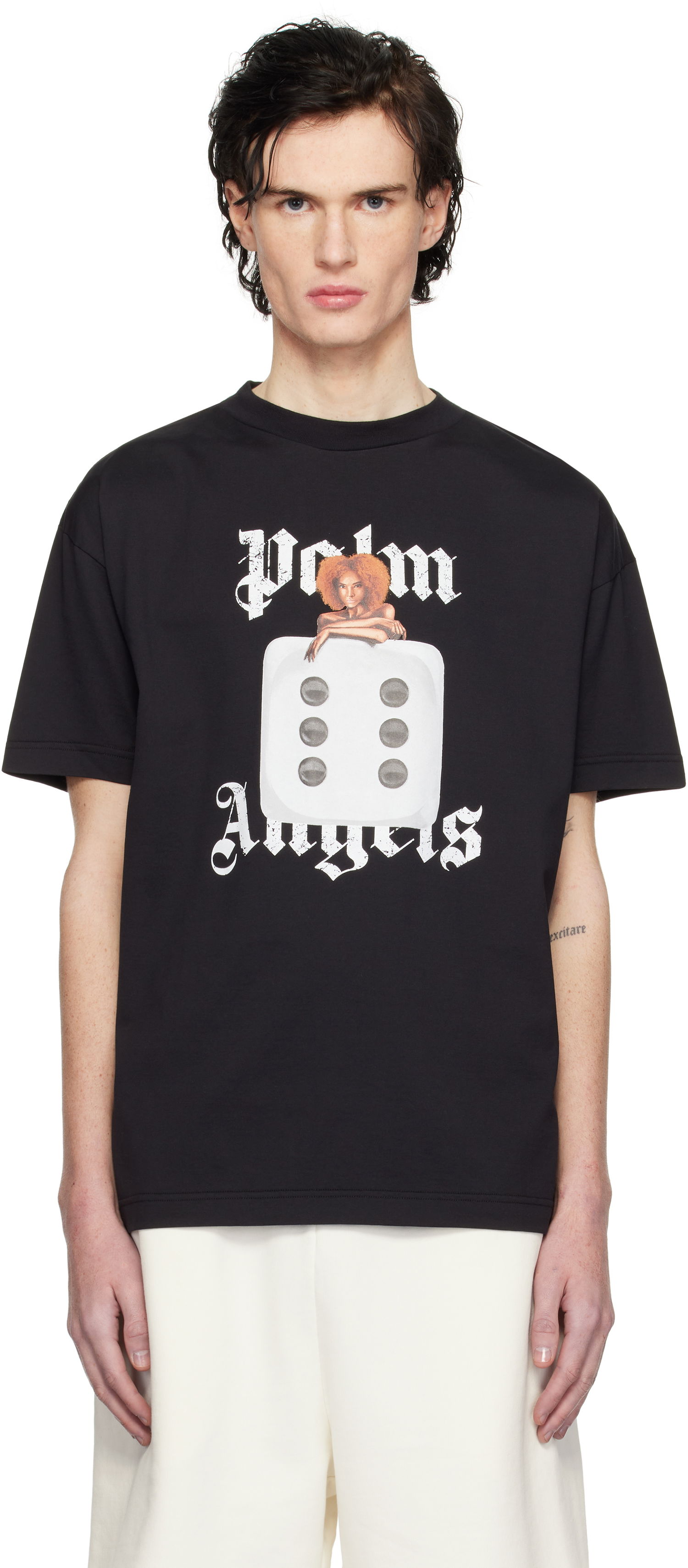 T-shirt Palm Angels Pin Up Graphic T-Shirt Sort | PMAA001S25JER00B1003, 0