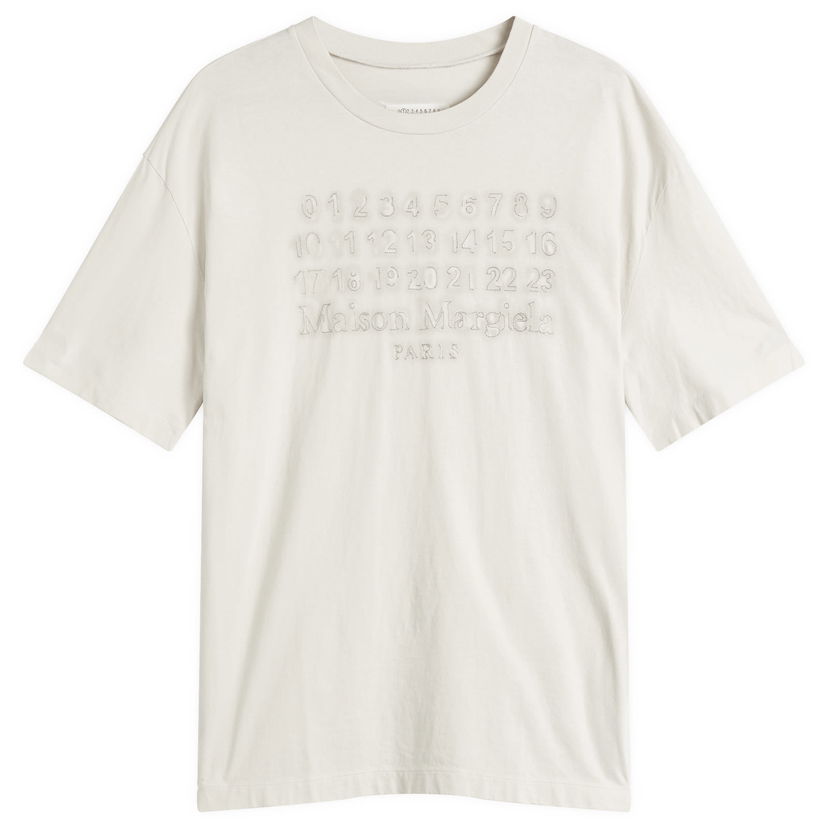 T-shirt Maison Margiela Maison Margiela Numbers Jersey T-Shirt, Size Large Hvid | S50GC0705-S24567-103