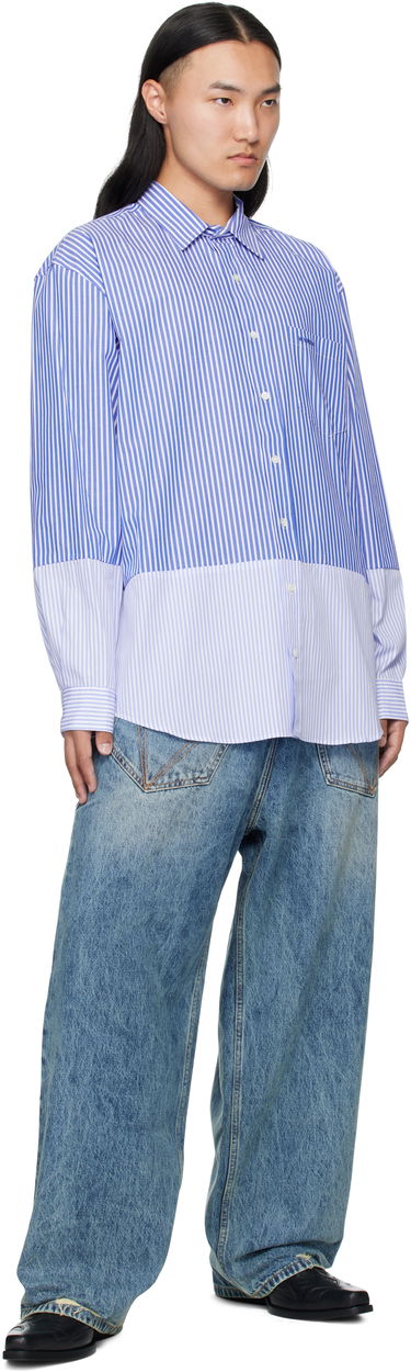Skjorte VETEMENTS VETEMENTS Splitted Striped Shirt Blå | UH76SH630SL, 3