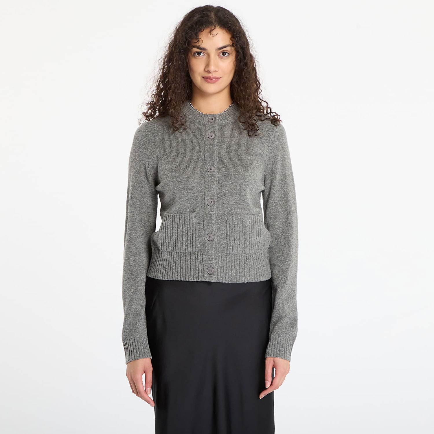 Sweater Samsoe Samsoe Saelif Short Cardigan Grå | F25300006_CLR000659, 0