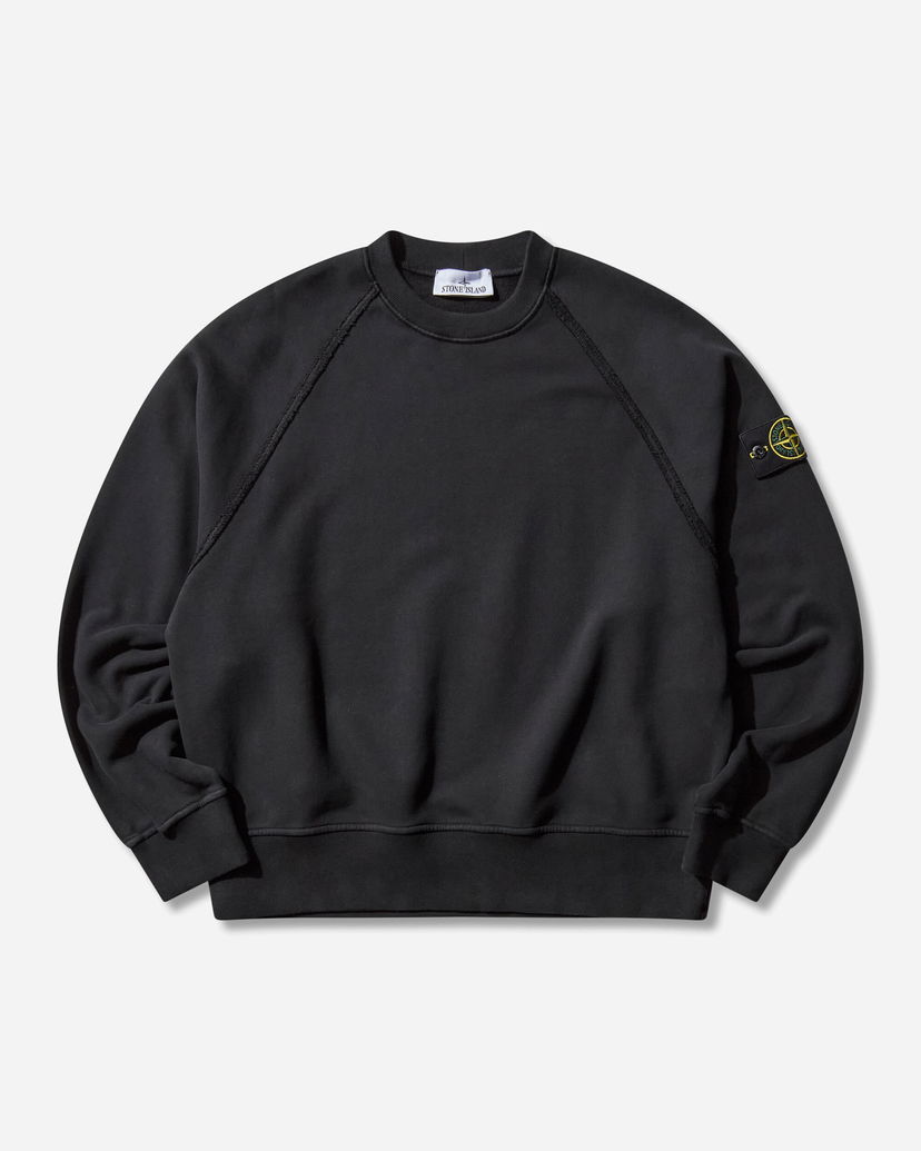 Sweatshirt Stone Island Garment Dyed Oversized Fit Crewneck Raglan Sleeves Sweatshirt Sort | K2S15-6100022-S0A20 V0029