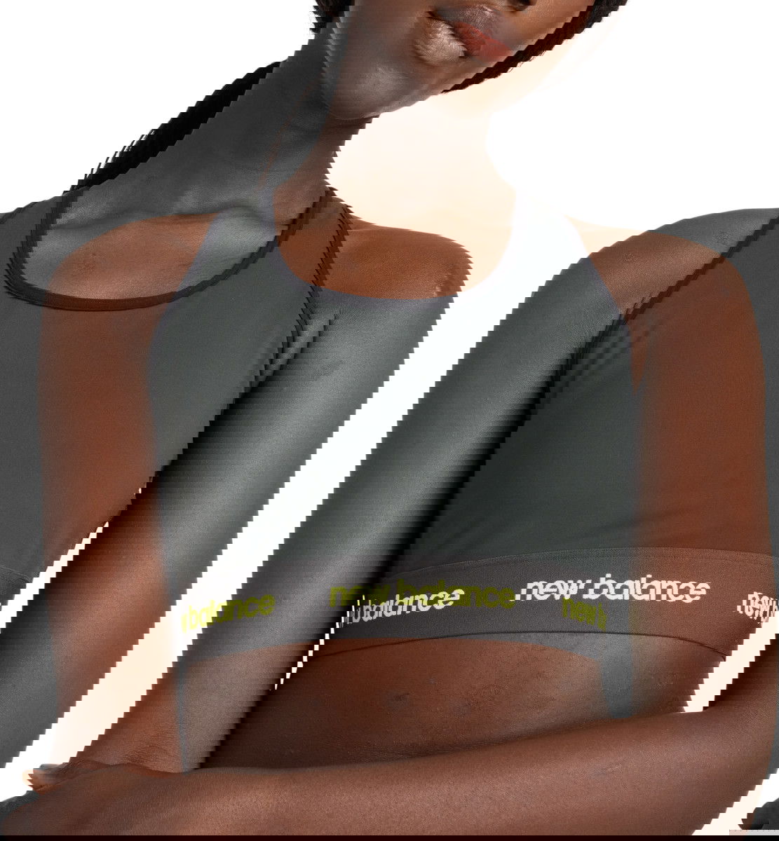 Bh New Balance Sleek Medium Support Sports Bra Grå | wb41048-ack, 0