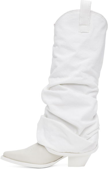 Tøj R13 R13 Mid Cowboy Denim Sleeve Boots Hvid | R13S0107-WHT, 2