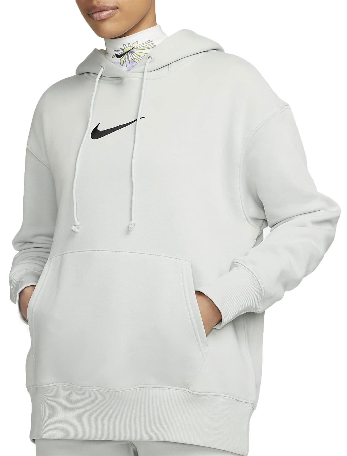Sweatshirt Nike Oversized Fleece Pullover Hoodie Grå | fd0892-034, 0