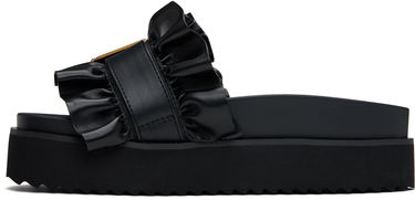 Tilbehør Versace Versace Jeans Couture Baroque Buckle Platform Sandals Sort | E78VA3SM5_E71570, 2