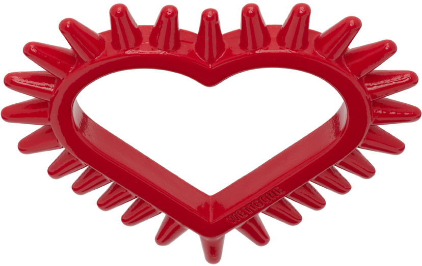 Spil We11done We11done Small Spike Heart Ring Rød | WD-AJ1-23-503-U-RD