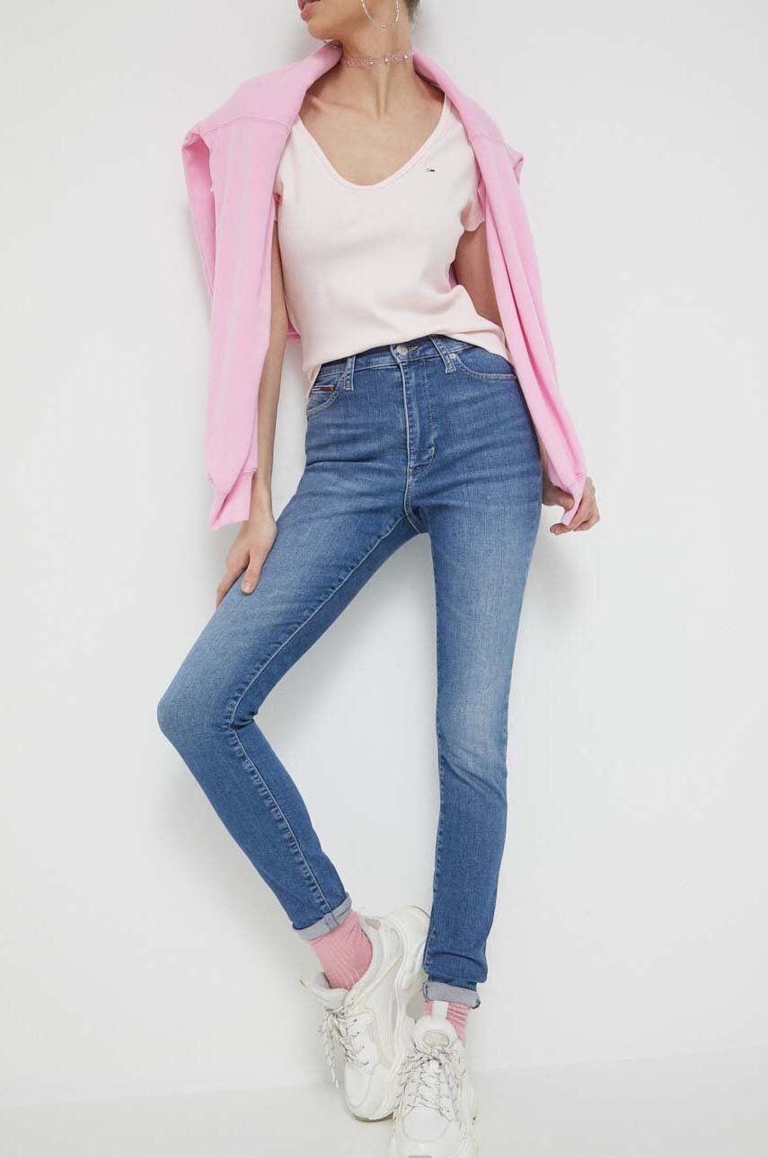 Jeans Tommy Hilfiger Sylvia High Rise Super Skinny Jeans Blå | DW0DW15491.PPYX, 0