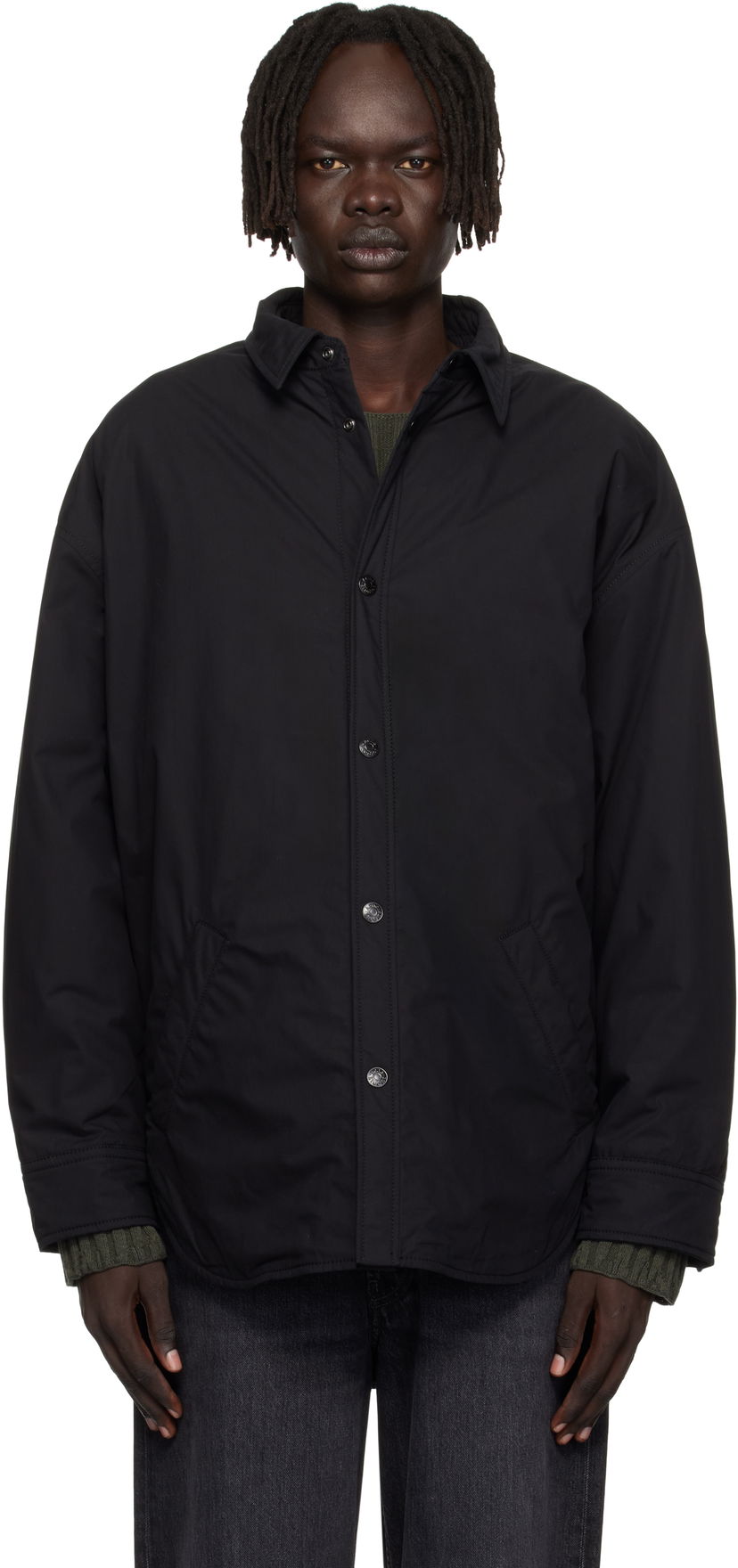 Skjorte Acne Studios Acne Studios Button-Up Overshirt Sort | B90855-