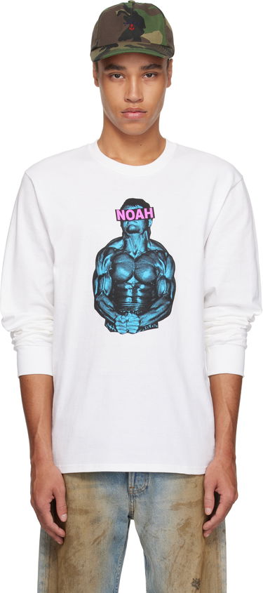 T-shirt Noah Noah 'The Pain Cave' Graphic Long Sleeve T-Shirt Hvid | T256SS25WHT, 0