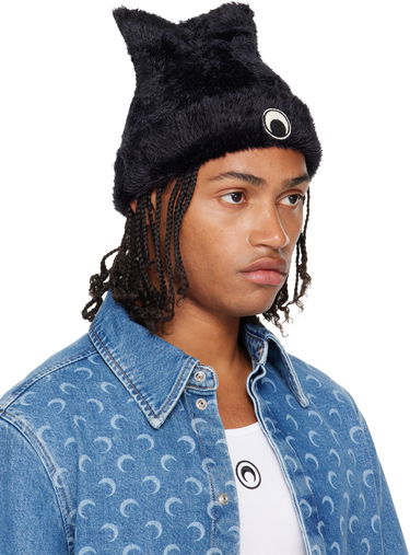 Beanie Marine Serre Marine Serre Wild Fluffy Knit Beanie Sort | UHG068ACKNI0536, 3