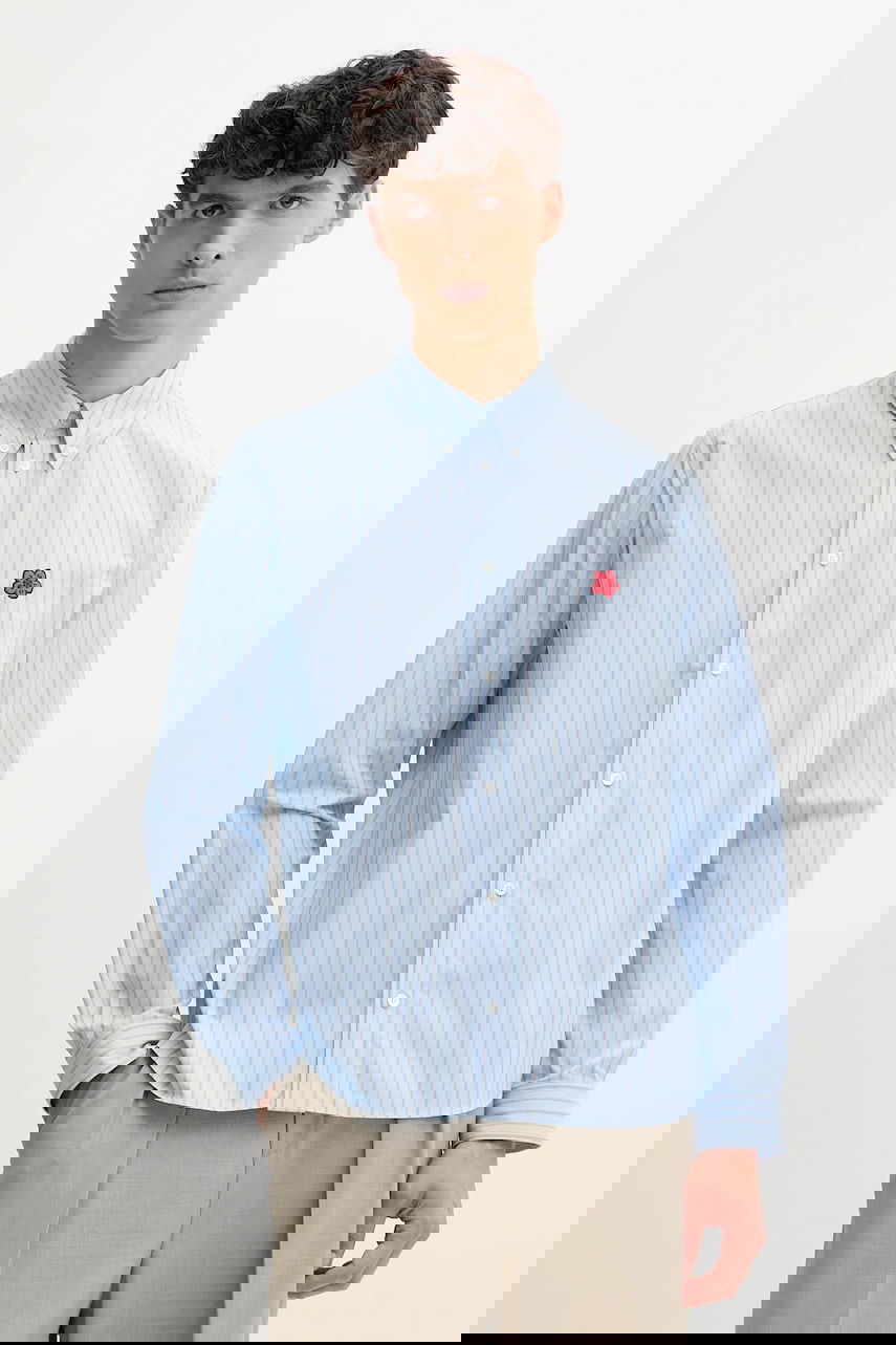 Skjorte KENZO Kenzo Relaxed Fit Striped Shirt Blå | FF65CH4109LD, 0
