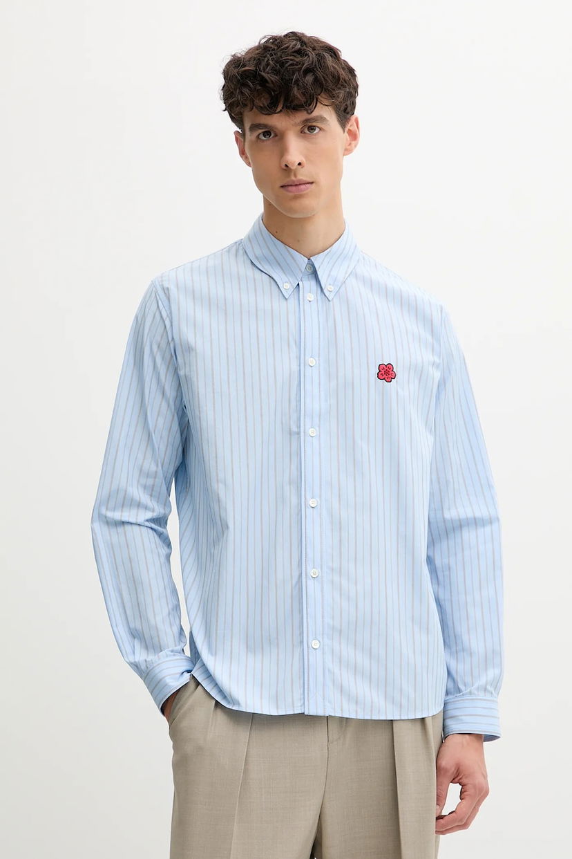 Skjorte KENZO Kenzo Relaxed Fit Striped Shirt Blå | FF65CH4109LD