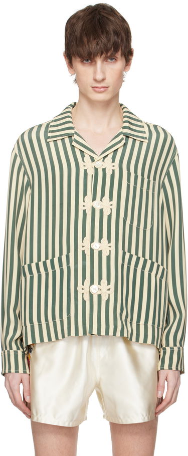 Skjorte Bode Bode Soda Stripe Trillium Shirt Grøn | MRS25SH014, 0