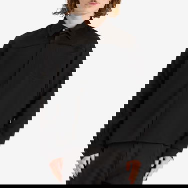 Skjorte AMI AMI Paris Mixed Material Long Sleeves Shirt Sort | HSH020-AC0014-001, 2