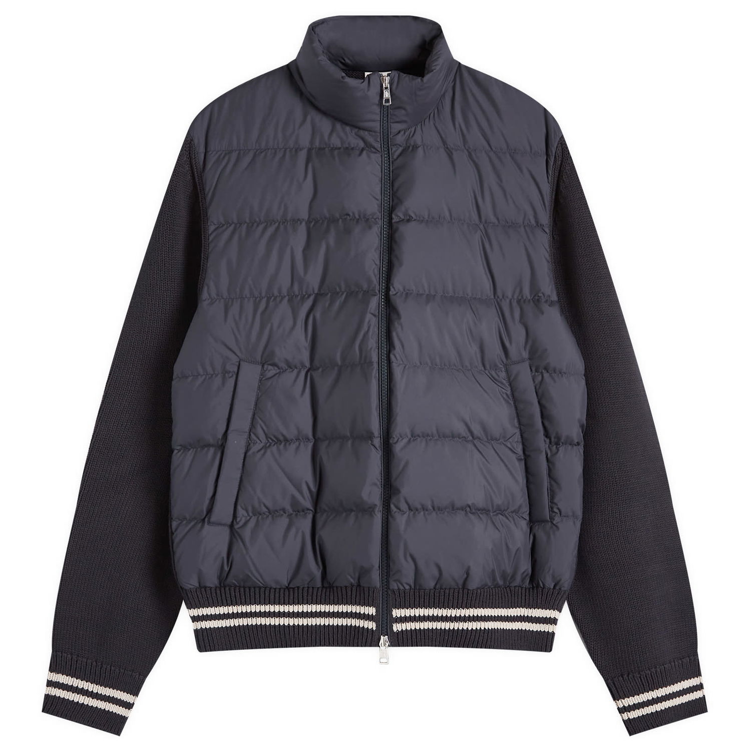 Jakke Moncler Down Cotton Knit Cardigan Jacket Mørkeblå | 9B000-M1509-01-779, 0