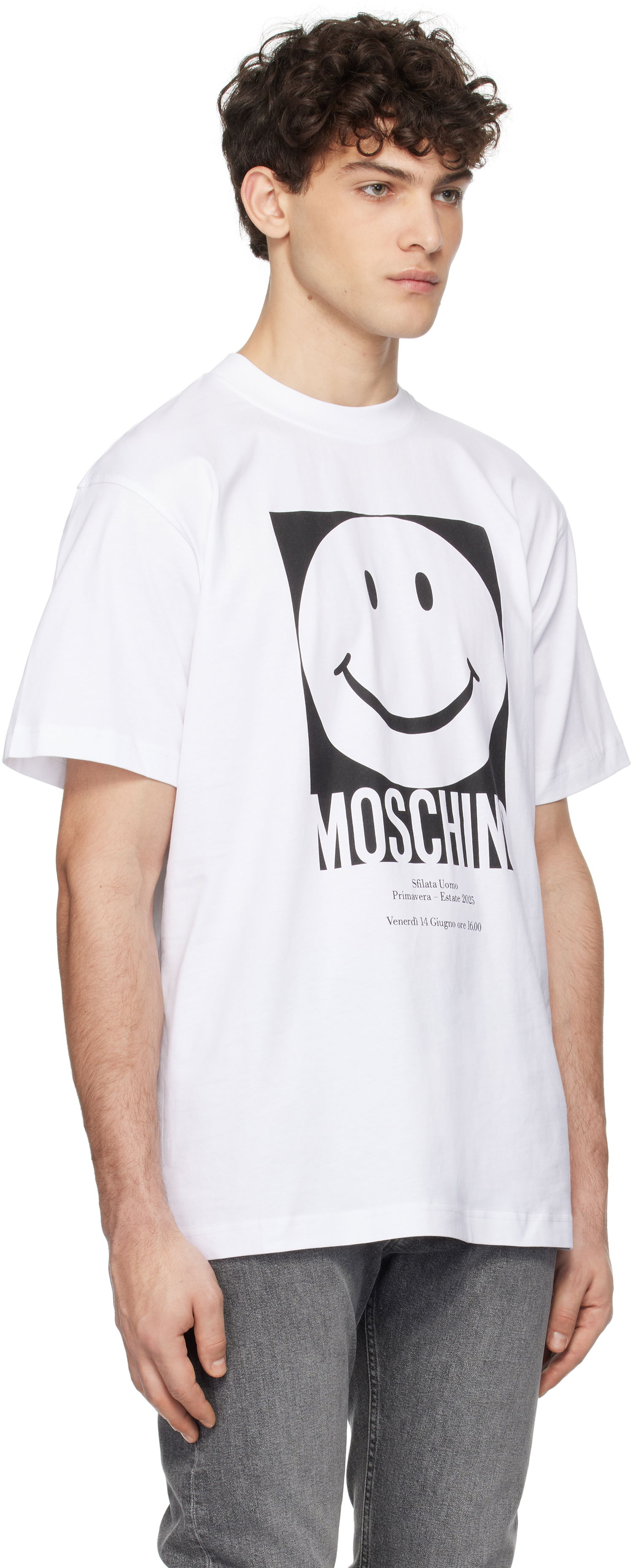 T-shirt Moschino Moschino Smiley Graphic T-Shirt Hvid | 251ZZJ072302411001, 1