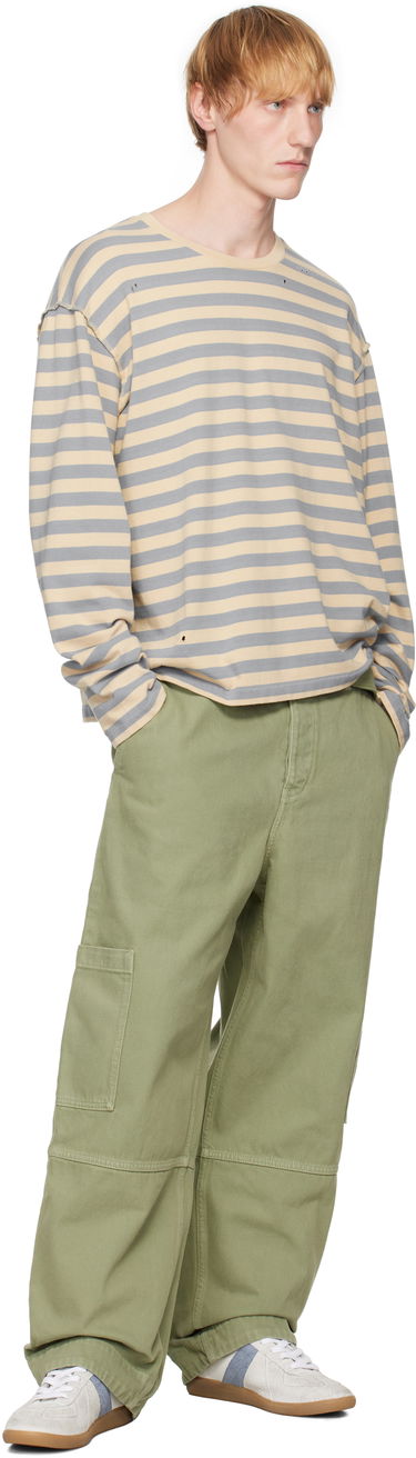 Cargo bukser MAISON KITSUNÉ Belted Utility Denim Cargo Pants Grøn | OM01104WD4012, 3