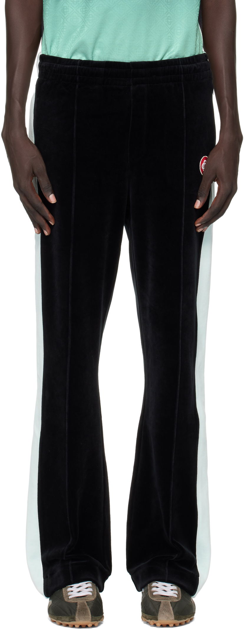 Joggingbukser Casablanca Casablanca Velour Track Pants Sort | MPF25-JTR-281-01