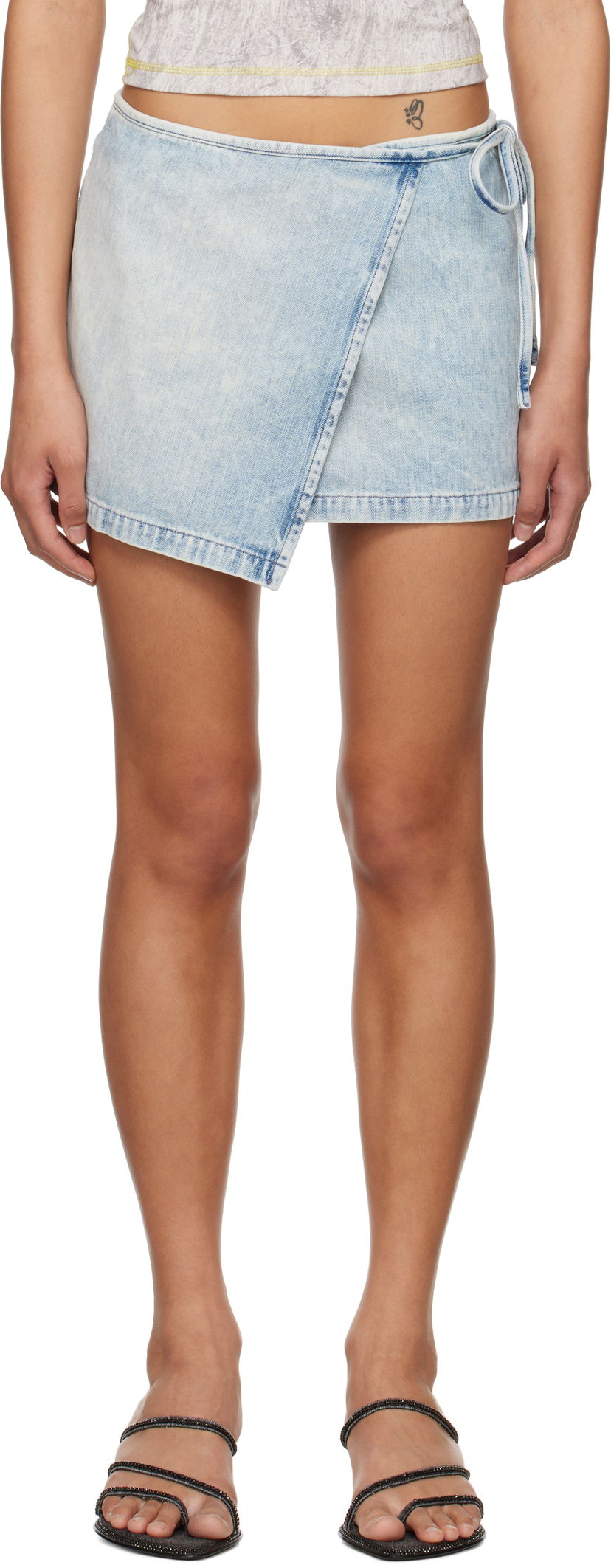 Nederdel Diesel Diesel De-Lem-Mini Wrap Denim Miniskirt Blå | A17110 09L60