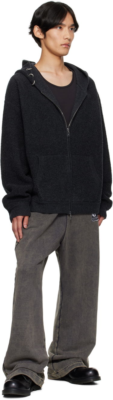 Sweatshirt We11done We11done Bouclé Zip-Up Hoodie Grå | WD-KJ2-25-642-M-CH, 3