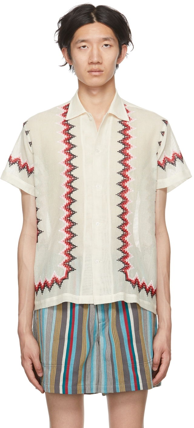 Skjorte Bode Bode Loop Mesh Shirt Hvid | MRSH000066, 0