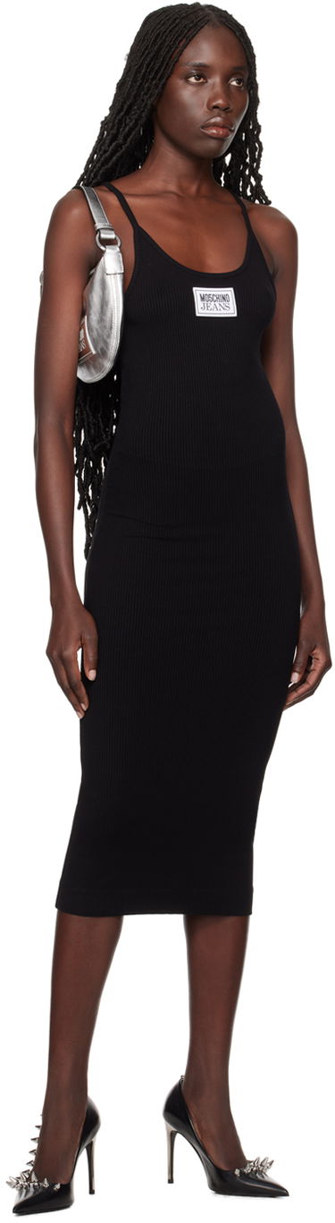 Kjole Moschino Moschino Jeans Patch Midi Dress Sort | 0417 3259, 3