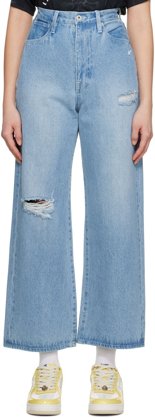 Jeans BAPE Damaged Jeans Blå | 001DPI802002L, 0