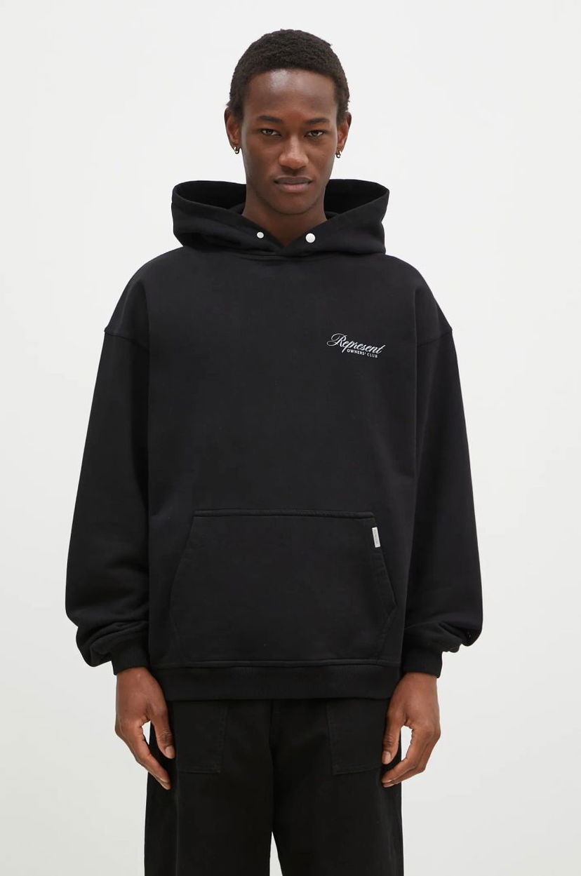 Sweatshirt Represent Clo Owners Club Script Hoodie Sort | OCM41200.001
