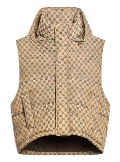 Vest Gucci Balenciaga x The Hacker Project Hacker Cocoon Puffer Gilet Vest Beige | 681884TLO539585