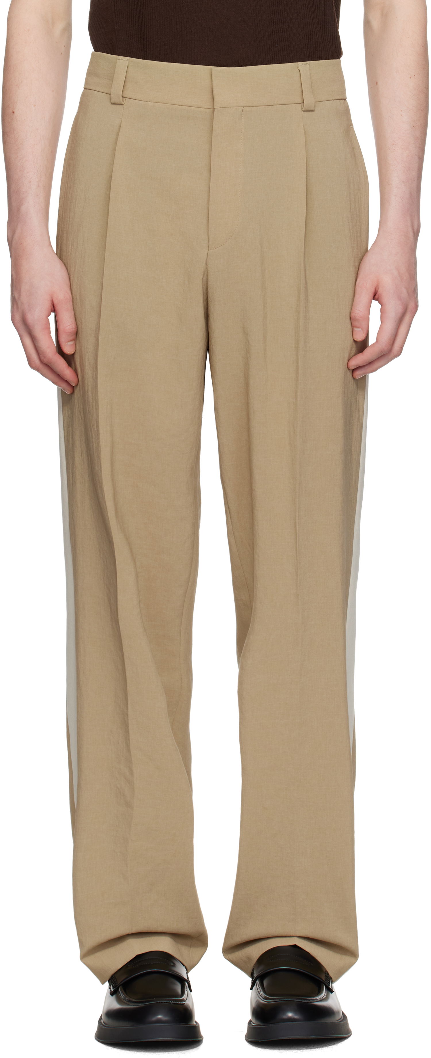 Bukser BOSS Hugo Flips252F1 Pleated Trousers Beige | 50538139, 0