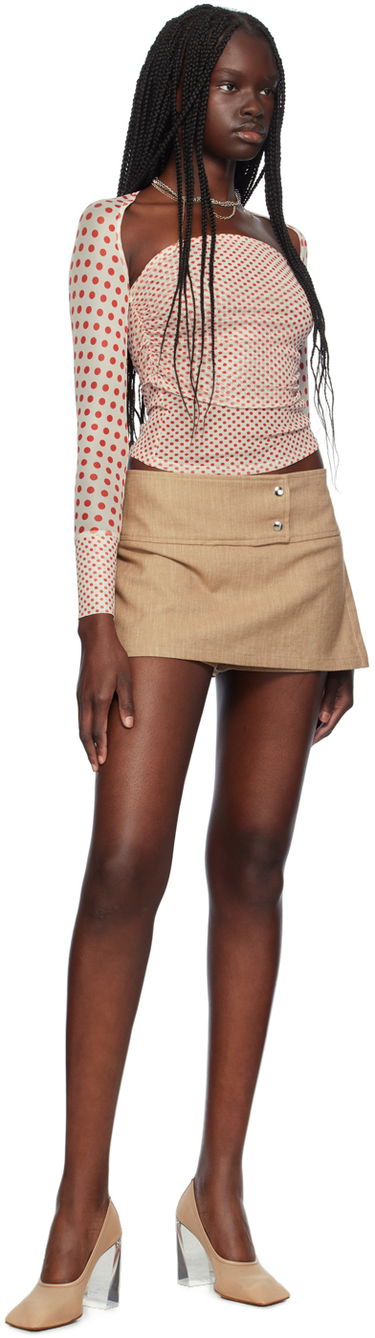 Nederdel Miaou Miaou Iris Polka Dot Long Sleeve T-Shirt Beige | 7112PM2WPD, 3