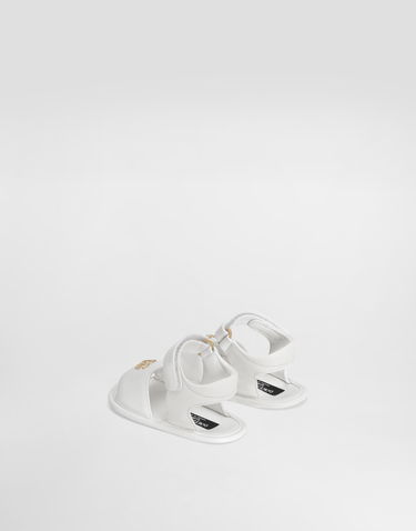 Tilbehør Dolce & Gabbana Dolce & Gabbana Lambskin Nappa Sandals with DG Logo Hvid | DK0157AB79380001, 2