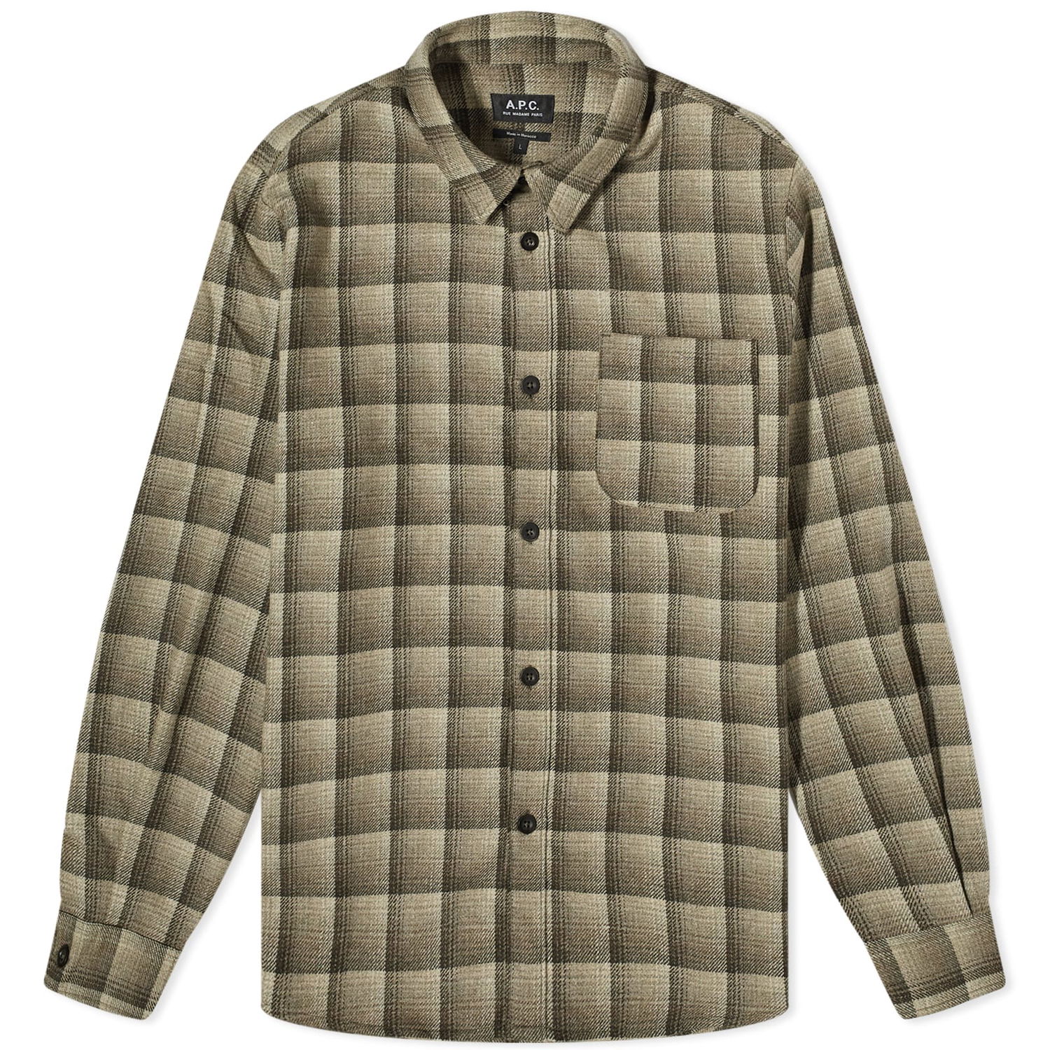 Skjorte A.P.C. Trek Check Overshirt Grøn | WOAPR-H02396-BAC, 0