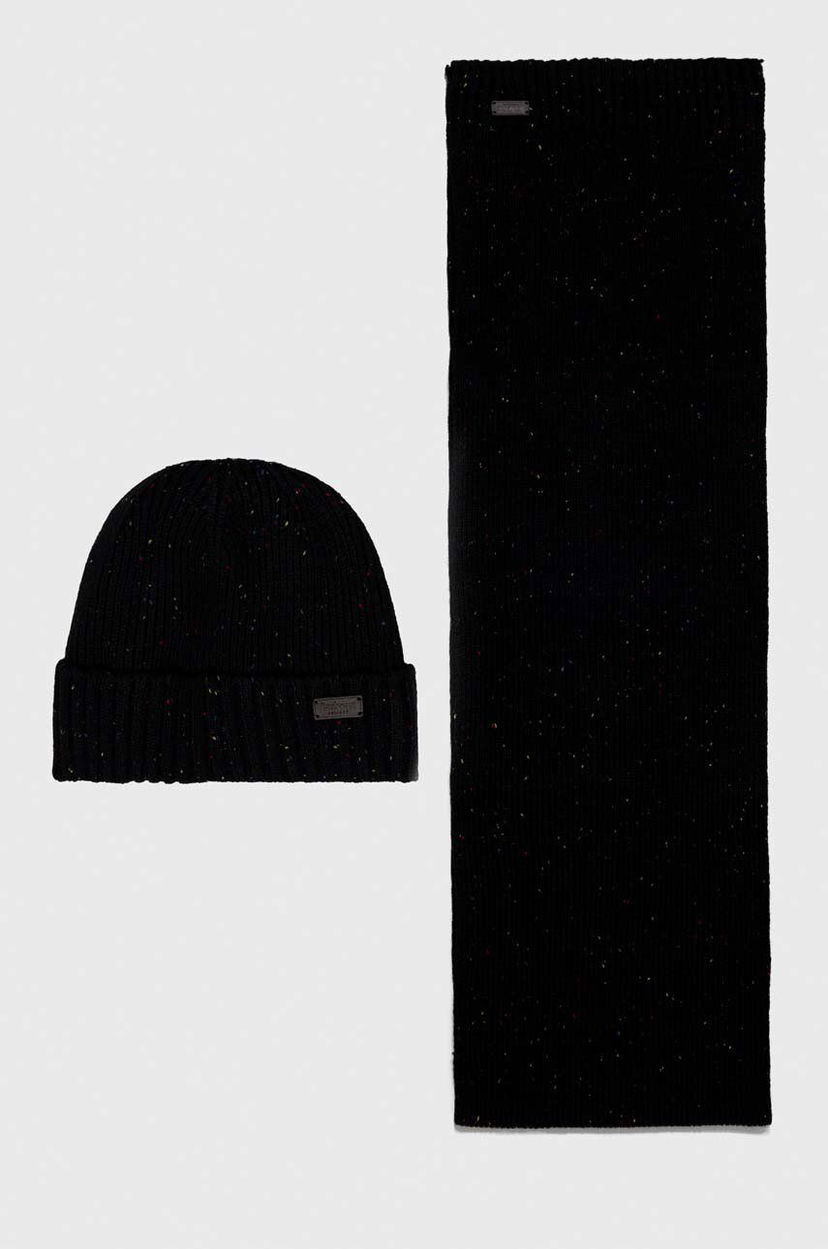 Tørklæde Barbour Carlton Fleck Beanie & Scarf Gift Set Sort | MGS0047