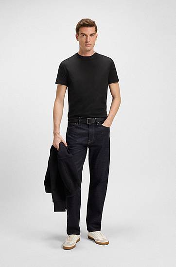 T-shirt BOSS BECKHAM x BOSS Mercerised Cotton T-Shirt Sort | 50549230, 1