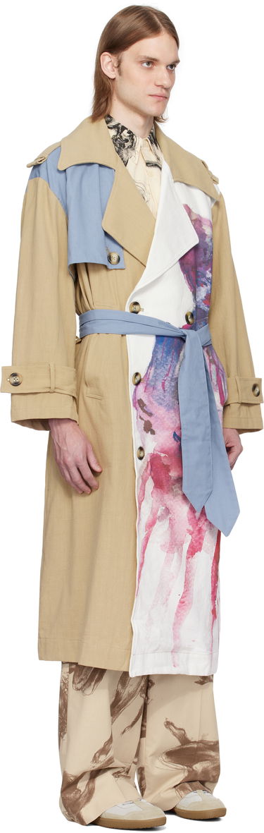 Trenchcoat KidSuper KidSuper Painted Girl Trench Coat Beige | SS25-OW-23, 1