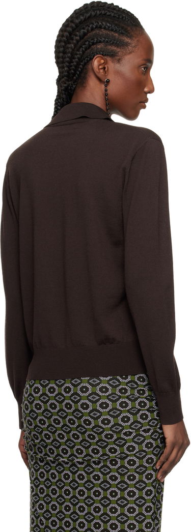 Polo skjorte Dries Van Noten Long-Sleeve Wool Polo Brun | 252-011203-2700, 2