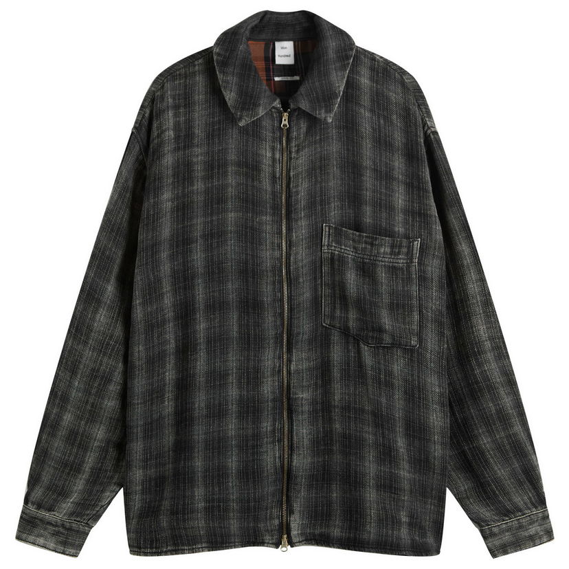 Skjorte Won Hundred Zayne Zip Overshirt, Size Small Sort | 3704-13059