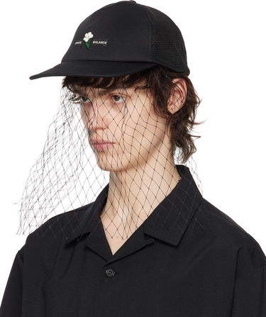 Kasket UNDERCOVER UNDERCOVER Beaded Appliqué Baseball Cap with Veil Sort | UC1E4H04, 3