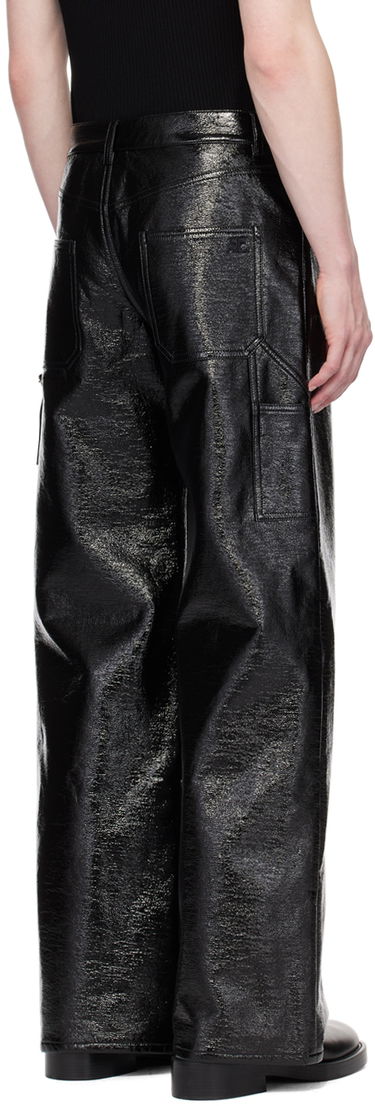 Cargo bukser Courrèges Sailor Black Vinyl Trousers Sort | 124CPA188VY0014, 2