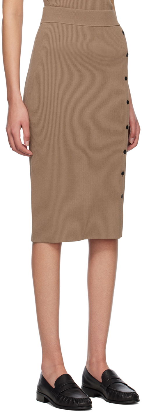 Nederdel rag & bone Asher Midi Buttoned Ribbed Skirt Brun | WAS23S026YL26, 1