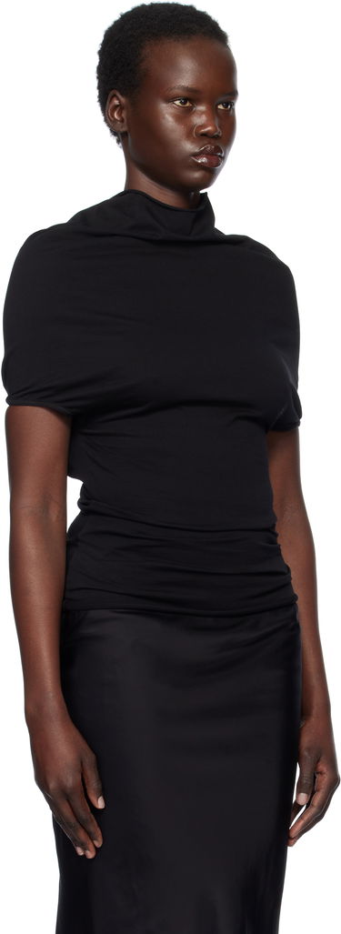 Kjole Rick Owens Rick Owens Hollywood Jersey Shroud T-Shirt Sort | RP01E7225 JA, 1