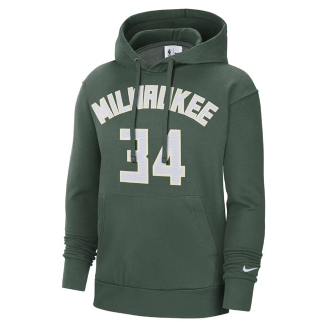 Sweatshirt Nike Milwaukee Bucks Essential NBA Fleece Pullover Hoodie Grøn | DB1184-323, 1