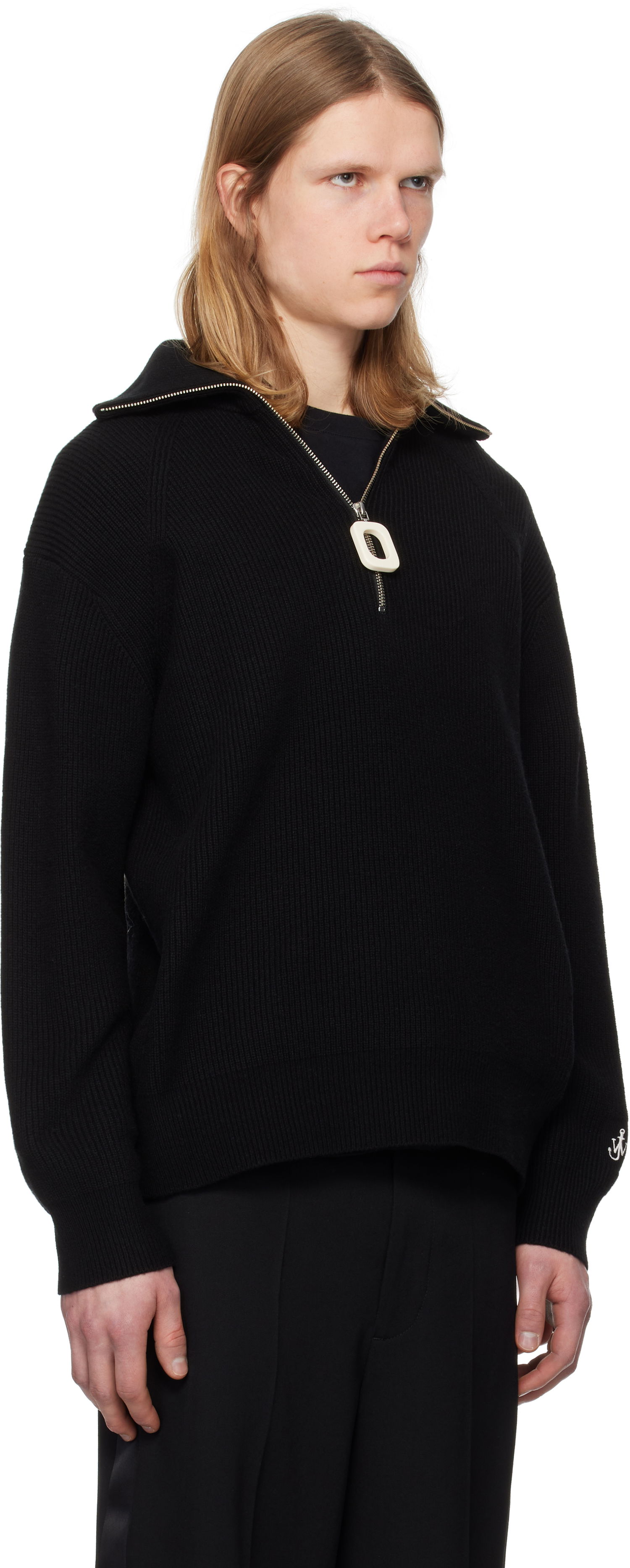 Sweater JW Anderson JW Anderson Half-Zip Knit Sweater Sort | KW1285-YN0372, 1
