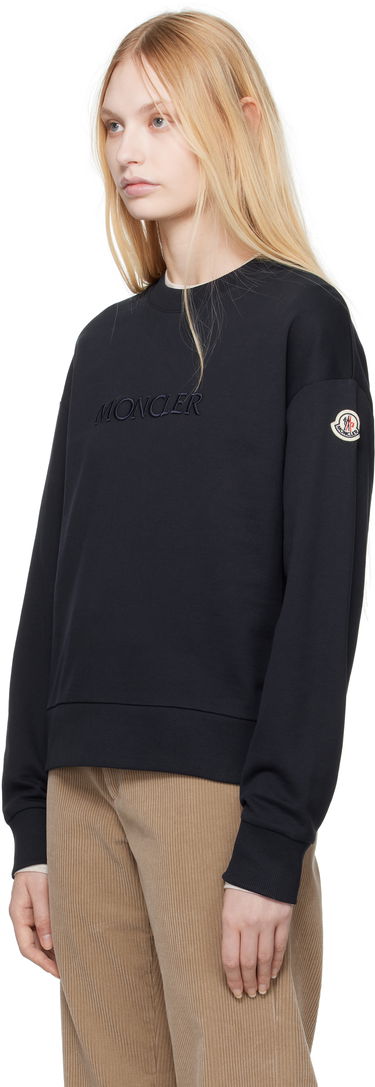 Sweater Moncler Moncler Embroidered Logo Sweatshirt Sort | K10938G0001689A1K, 3