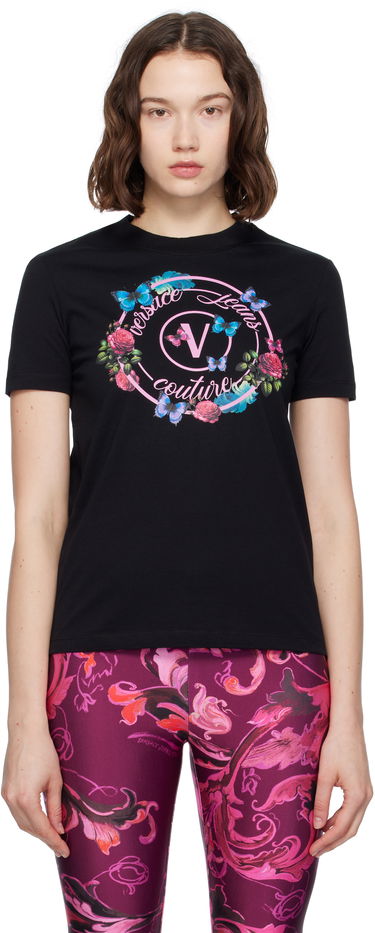 T-shirt Versace Versace Jeans Couture Cotton Jersey Graphic T-Shirt Sort | E79HAHP01_ECJ01P, 0