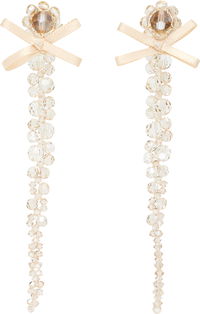 Simone Rocha Petite Bow Drip Faceted Crystal Bead Earrings